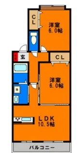 グローバルヴィラ弐番館【2階】の間取り