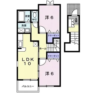 シュープリーム A棟【2階】の間取り