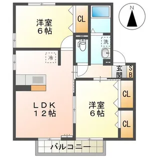 ドゥージェーム ラ・ポール【2階】の間取り