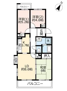 URアーバンドエル有松【1階】の間取り