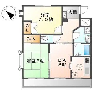 メゾンコンフォース【1階】の間取り