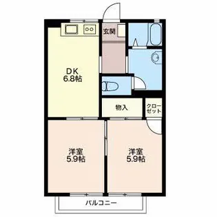 エスポアールMIDA B【1階】の間取り