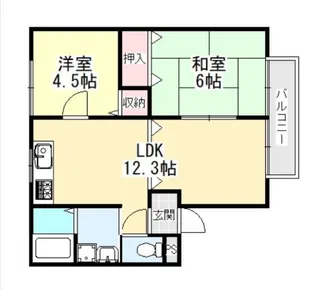 セゾン大軽【2階】の間取り