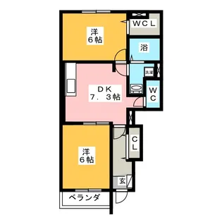 サンウィッシュ B【1階】の間取り