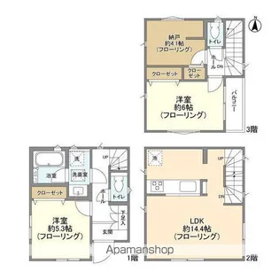 神奈川県川崎市高津区新作4【一戸建】の間取り