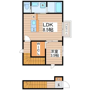 【新築】マノアーレ名取駅西B棟【2階】の間取り
