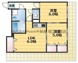 大阪府大阪市中央区高津3【マンション】の間取り