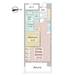 宮城県仙台市青葉区木町通1【マンション】の間取り