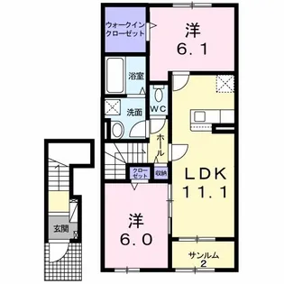 新潟県三条市直江町2【アパート】の間取り