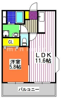 熊本県熊本市東区桜木2【マンション】の間取り
