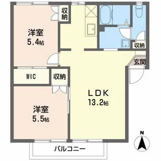 フレグランスニュービレッジ【1階】の間取り