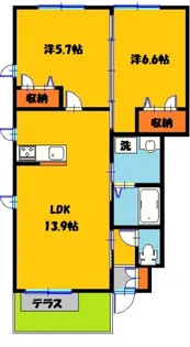 ファルファーラA【1階】の間取り