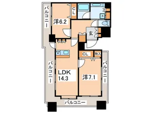 シルエタワーヨコハマ【16階】の間取り