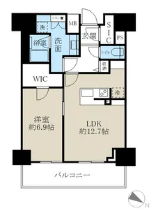 ロイヤルパークスER万代【10階】の間取り
