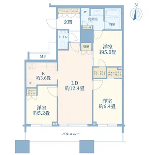 ミッドサザン・レジデンス御殿山【6階】の間取り