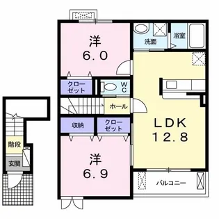 ワイズ ヴィレッジ【2階】の間取り