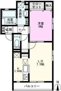 ParclairII【1階】の間取り