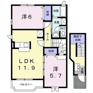 モダンライフ秋根B【2階】の間取り