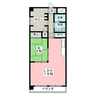 アパートメントハウス朴の樹【2階】の間取り
