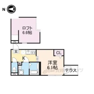 ハーモニーテラスフォース椥辻【1階】の間取り