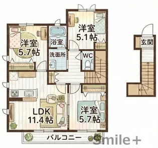 シエロ セレーノA棟【2階】の間取り