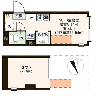 プリマベーラ上中里【1階】の間取り
