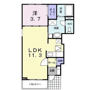 デスパシオ四王寺【1階】の間取り