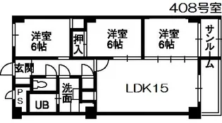 伏見台ガーデンコート西尾ビル【4階】の間取り