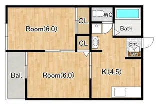 ジーライズ船橋上山町2【2階】の間取り