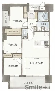 リビンコートスタイル問屋町【5階】の間取り