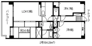 ダイアパレスパークサイド府中弐番館【6階】の間取り