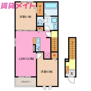 プティット フォレB【2階】の間取り