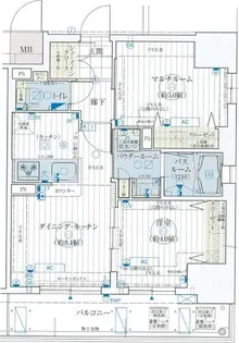 エステムプラザ神戸大開通ルミナス【11階】の間取り