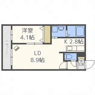 サンステージ八軒3W1【2階】の間取り