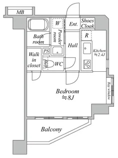 朝日シティパリオ中目黒【14階】の間取り