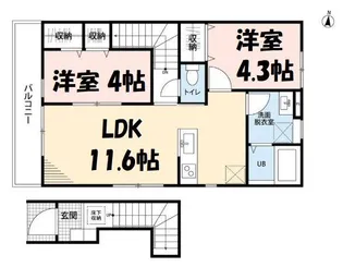 リーブルファイン三郷半田【2階】の間取り