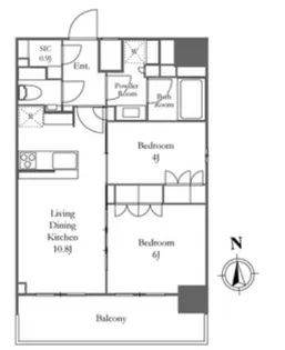 ザ・パークワンズ芝公園【9階】の間取り