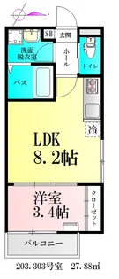 BAU上杉公園【3階】の間取り