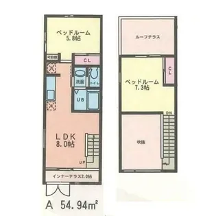 テラスハウスオリーブIの間取り