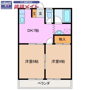 フラワーハイツ【2階】の間取り