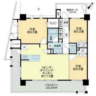 ザ・ライオンズ北谷伊平【2階】の間取り