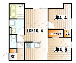 ザ・レジデンスBonjono East【2階】の間取り