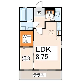 メゾンミューA B【1階】の間取り