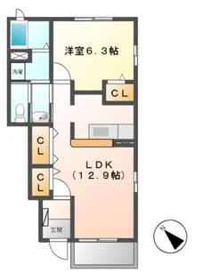メゾンアイリス【1階】の間取り