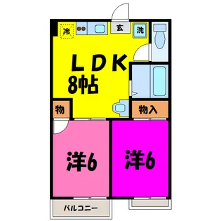 パークハイツ101(熊谷市赤城町)【2階】の間取り