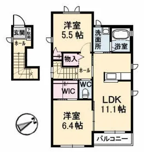 ヴァン・ベールB棟【2階】の間取り