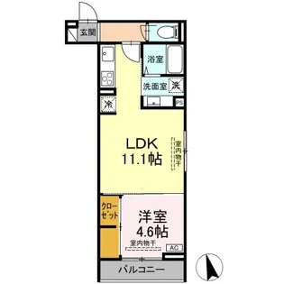 D ROOM中央I【3階】の間取り