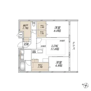 SUNMALL V【1階】の間取り