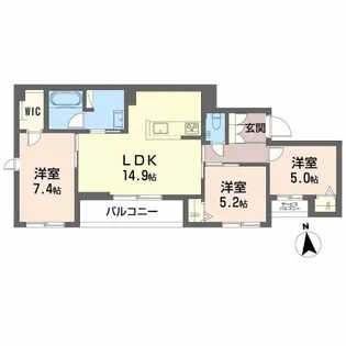 輝 阪南町【3階】の間取り