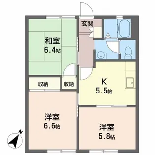 ヴィラ・シャンピニヨンA【1階】の間取り